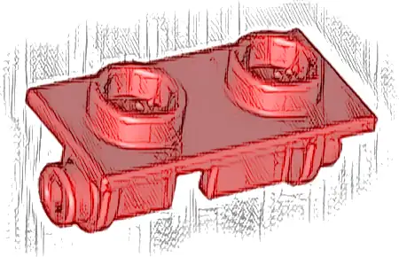 Hinge Brick 1 x 2 Top Plate