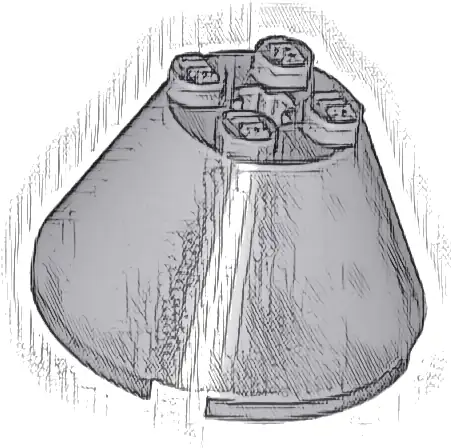 Cone 4 x 4 x 2 with Axle Hole