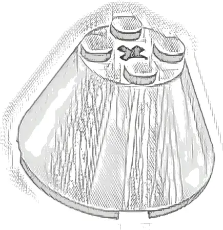 Cone 4 x 4 x 2 with Axle Hole