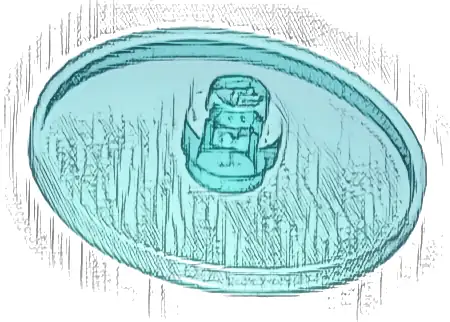Dish 4 x 4 Inverted (Radar) with Solid Stud