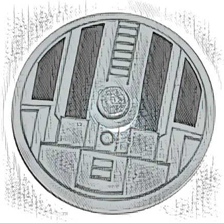 Dish 4 x 4 Inverted (Radar) with Solid Stud with Star Wars TIE Hatch Black and Dark Bluish Gray Pattern