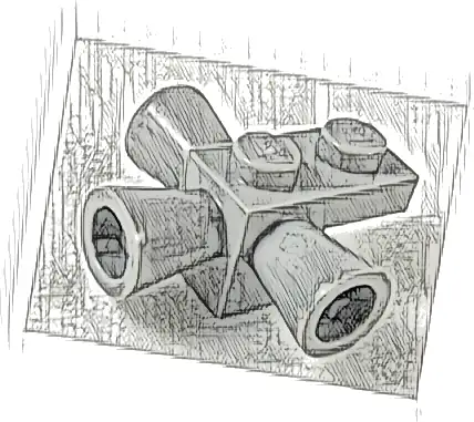 Brick, Modified 1 x 1 with 3 Loudspeakers / Space Positioning Rockets