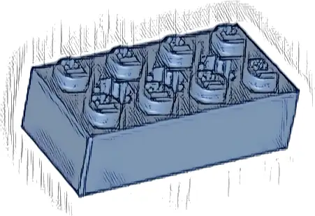 Technic, Brick 2 x 4 with 3 Axle Holes