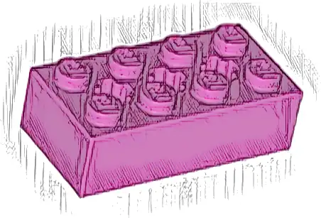 Technic, Brick 2 x 4 with 3 Axle Holes