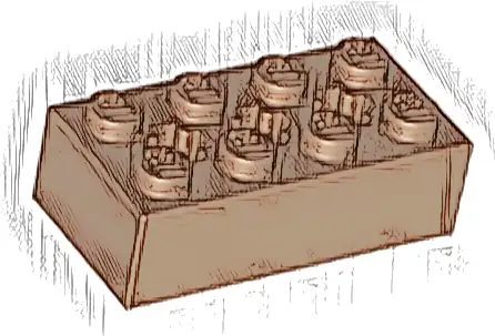 Technic, Brick 2 x 4 with 3 Axle Holes