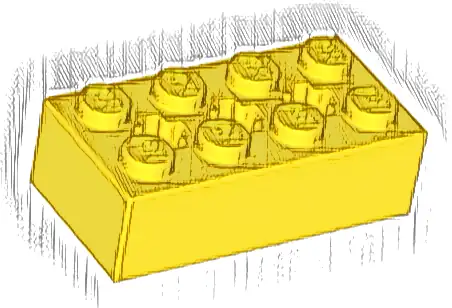 Technic, Brick 2 x 4 with 3 Axle Holes
