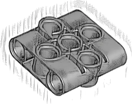 Technic, Pin Connector Block, Liftarm 1 x 3 x 3