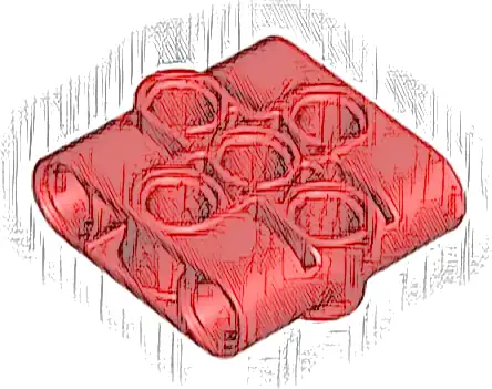 Technic, Pin Connector Block, Liftarm 1 x 3 x 3
