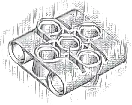 Technic, Pin Connector Block, Liftarm 1 x 3 x 3