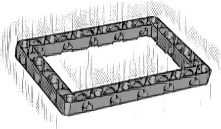 Technic, Liftarm, Modified Frame Thick 7 x 11 Open Center
