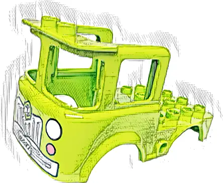 Duplo Cabin Truck 4 x 8 x 3 1/2 with Silver Grille, Bee, '833ZZ' and Lights Pattern