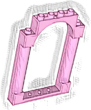 Door, Frame 1 x 6 x 7 Arched with Notches and Rounded Pillars