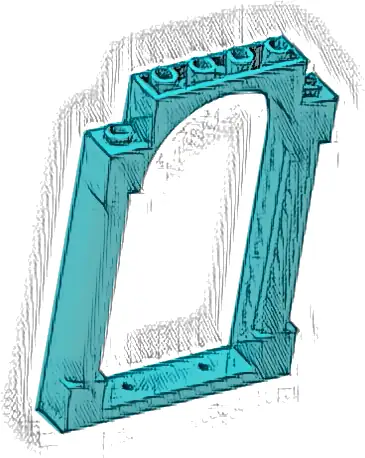 Door, Frame 1 x 6 x 7 Arched with Notches and Rounded Pillars