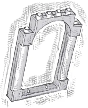 Door, Frame 1 x 6 x 7 Arched with Notches and Rounded Pillars