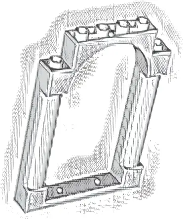 Door, Frame 1 x 6 x 7 Arched with Notches and Rounded Pillars