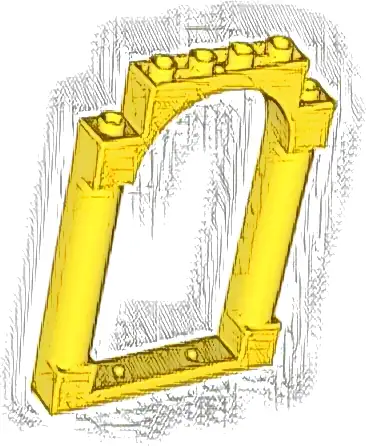 Door, Frame 1 x 6 x 7 Arched with Notches and Rounded Pillars
