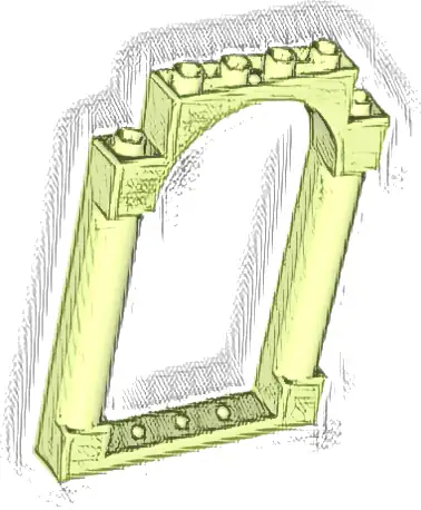 Door, Frame 1 x 6 x 7 Arched with Notches and Rounded Pillars