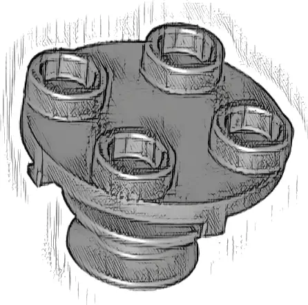 Plate, Round 2 x 2 Thin with Rotation Stem