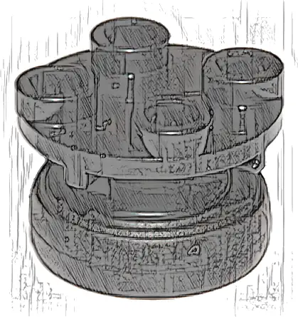 Plate, Round 2 x 2 Thin with Rotation Stem with Black Tire 14mm D. x 4mm Smooth Small Single (40145 / 59895)