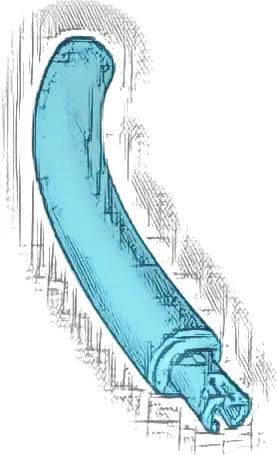Dinosaur Tail / Neck Middle Section with Bar Hole and Technic Pin
