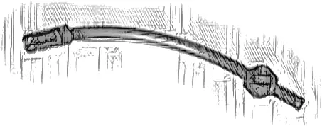 Bar Curved with Axle 1L and 1 x 1 Round Plate End