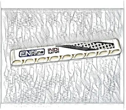 Technic, Liftarm Thick 1 x 9 with Dark Blue and Dark Red 'ENGYNE', 'INDIKATOR' and Silver Vent Pattern Model Right Side (Sticker) - Set 42109