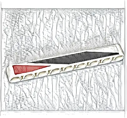 Technic, Liftarm Thick 1 x 9 with Dark Blue and Dark Red Angled Stripe Pattern Model Left Side (Sticker) - Set 42109