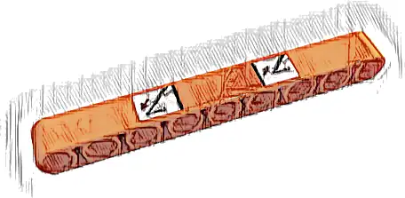 Technic, Liftarm Thick 1 x 9 with Black Crane Arms, Red Arrows and Blue Hooks on White Background Pattern (Sticker) - Set 42128