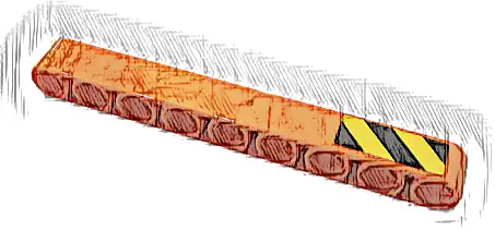 Technic, Liftarm Thick 1 x 9 with Black and Yellow Danger Stripes Pattern Side B (Sticker) - Set 42128