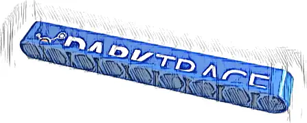 Technic, Liftarm Thick 1 x 9 with White 'DARKTRACE' Top Half Pattern (Sticker) - Set 42141