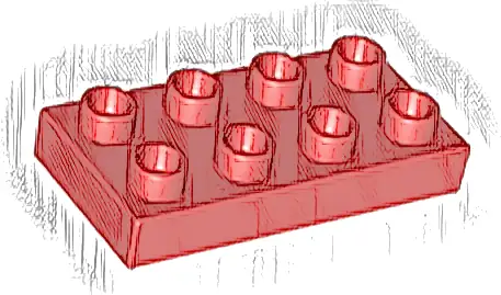 Duplo, Plate 2 x 4 x 1/2 (Thick)