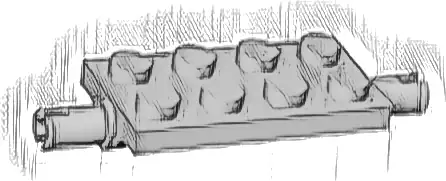 Plate, Modified 2 x 4 with Pins and Thick Reinforced Supports