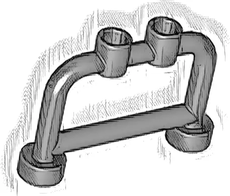 Bar 1 x 4 x 2 with Open Studs