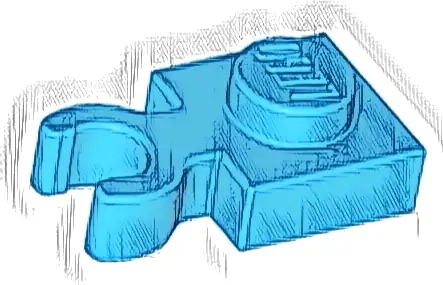 Plate, Modified 1 x 1 with Open O Clip Thick (Vertical Grip)