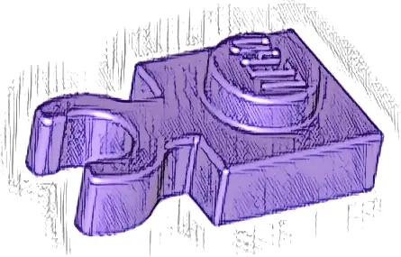 Plate, Modified 1 x 1 with Open O Clip Thick (Vertical Grip)