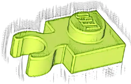 Plate, Modified 1 x 1 with Open O Clip Thick (Vertical Grip)