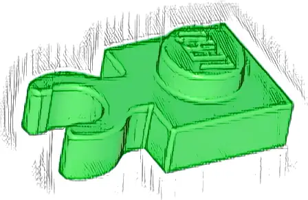 Plate, Modified 1 x 1 with Open O Clip Thick (Vertical Grip)