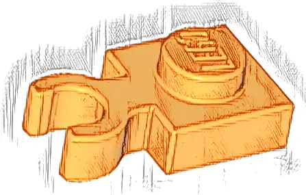 Plate, Modified 1 x 1 with Open O Clip Thick (Vertical Grip)