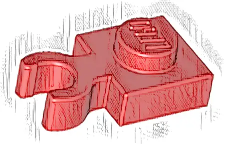 Plate, Modified 1 x 1 with Open O Clip Thick (Vertical Grip)