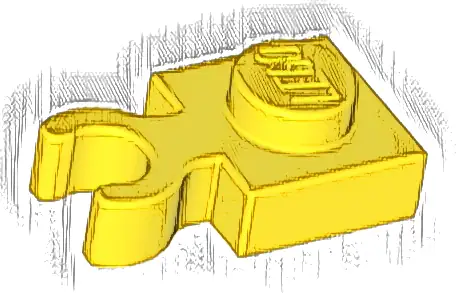 Plate, Modified 1 x 1 with Open O Clip Thick (Vertical Grip)