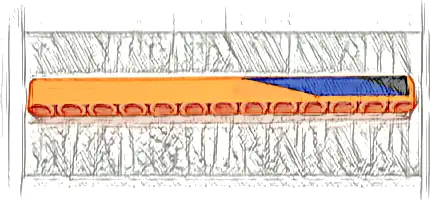 Technic, Liftarm Thick 1 x 13 with Black and Blue Diagonal Stripes Pattern Model Left Side (Sticker) - Set 42141