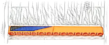 Technic, Liftarm Thick 1 x 13 with Black and Blue Diagonal Stripes Pattern Model Right Side (Sticker) - Set 42141
