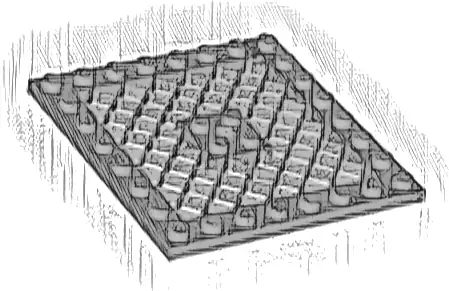 Plate, Modified 8 x 8 with Grille and Hole in Center