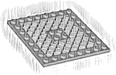 Plate, Modified 8 x 8 with Grille and Hole in Center
