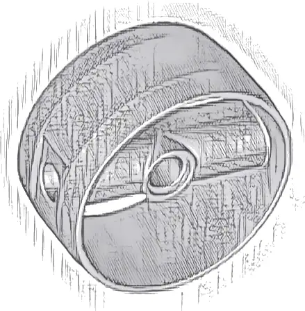 Cylinder 4 x 4 x 1 2/3 with Pin Holes and Center Bar