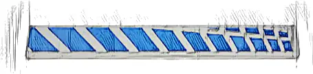 Tile 1 x 8 with Blue Stripes Pattern Model Right Side (Sticker) - Set 76917