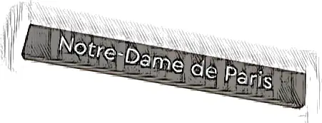 Tile 1 x 8 with White 'Notre-Dame de Paris' Pattern