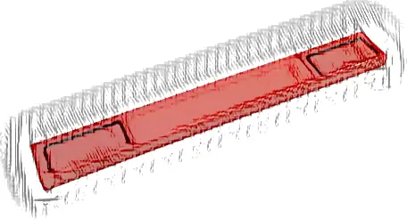 Tile 1 x 8 with 2 Dark Red Half Rectangles (Headlights) Pattern (Stickers) - Set 76934