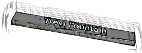 Tile 1 x 8 with White 'Trevi Fountain' Wide Print Pattern