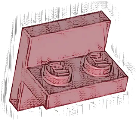 Bracket 2 x 2 - 1 x 2 Centered